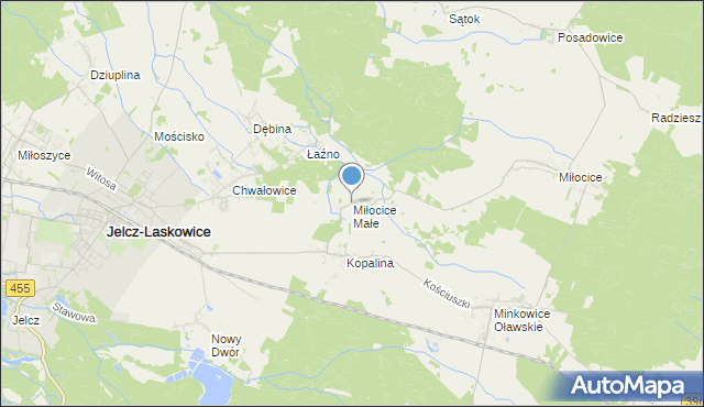 mapa Miłocice Małe, Miłocice Małe na mapie Targeo